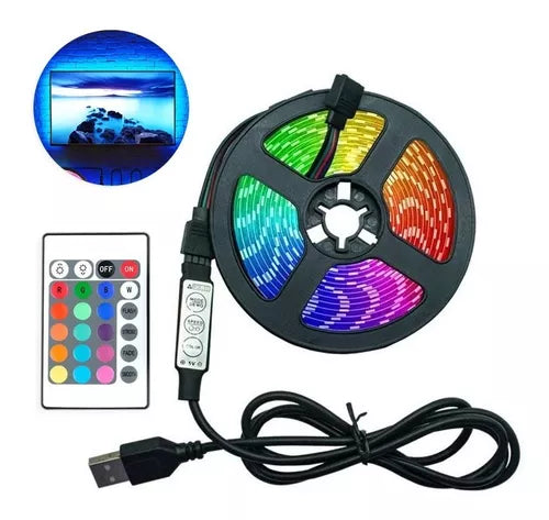 Tira LED RGB 2mts USB LumiFlex®️ - Crea la atmósfera perfecta en cualquier lugar